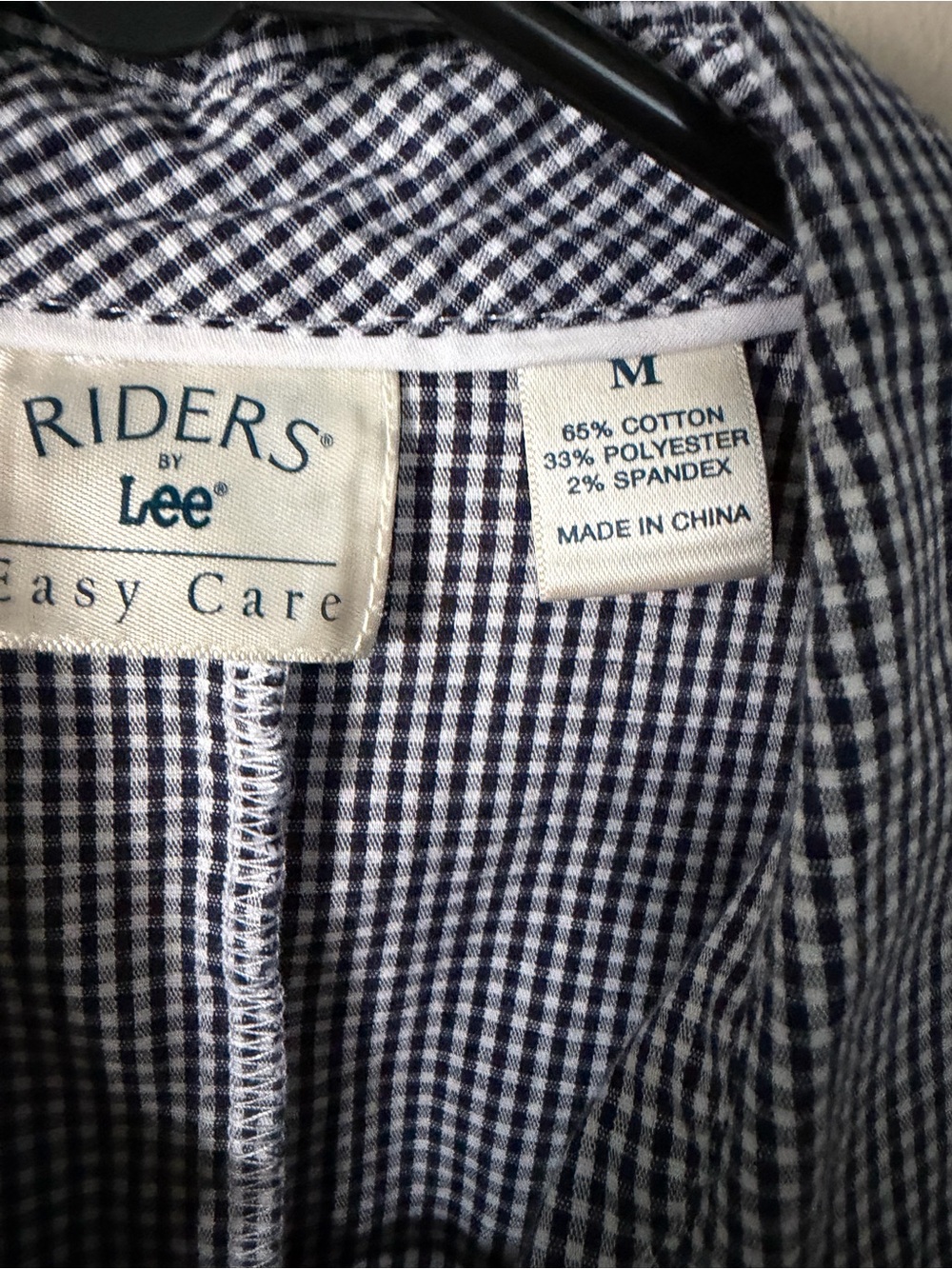 Riders by Lee Black and White Gingham Short Sleeve Button-Down Shirt - Picture 2 of 3